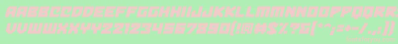BulletproofbbItal-fontti – vaaleanpunaiset fontit vihreällä taustalla