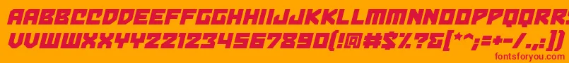 フォントBulletproofbbItal – オレンジの背景に赤い文字