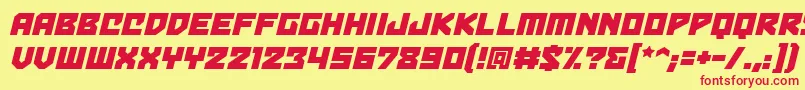 BulletproofbbItal-Schriftart – Rote Schriften auf gelbem Hintergrund