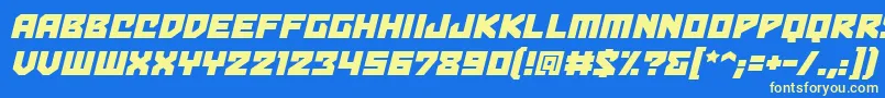 BulletproofbbItal Font – Yellow Fonts on Blue Background