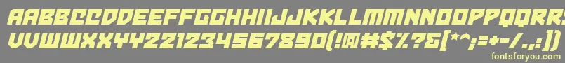 BulletproofbbItal Font – Yellow Fonts on Gray Background