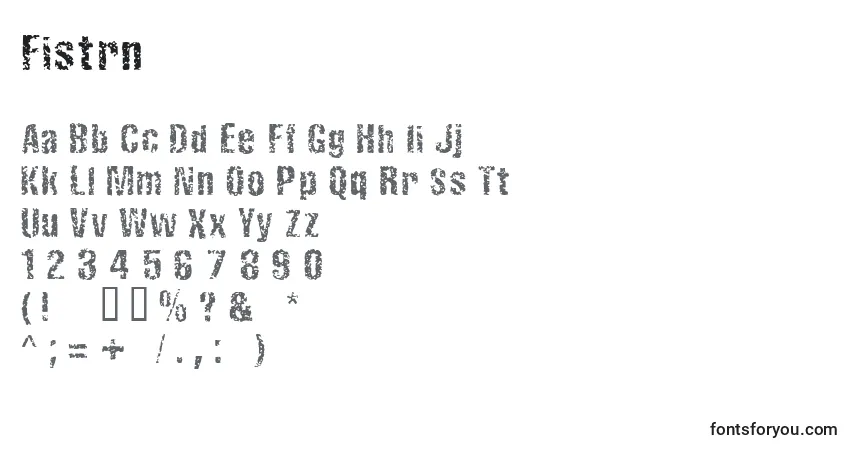 A fonte Fistrn – alfabeto, números, caracteres especiais