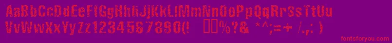 Fistrn-Schriftart – Rote Schriften auf violettem Hintergrund