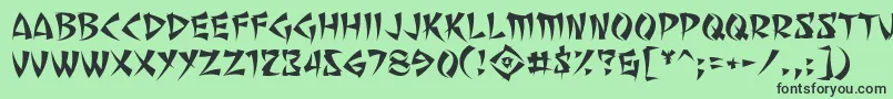 SevenMonkeyFuryBb Font – Black Fonts on Green Background