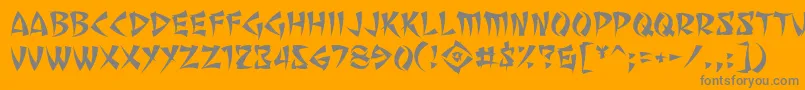 SevenMonkeyFuryBb-Schriftart – Graue Schriften auf orangefarbenem Hintergrund