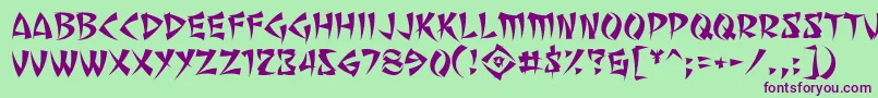 Шрифт SevenMonkeyFuryBb – фиолетовые шрифты на зелёном фоне