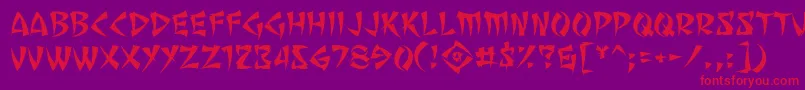 SevenMonkeyFuryBb Font – Red Fonts on Purple Background