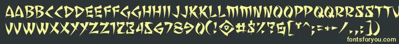 SevenMonkeyFuryBb-fontti – keltaiset fontit mustalla taustalla