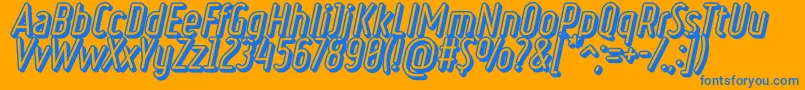 RulerVolumeBasic Font – Blue Fonts on Orange Background