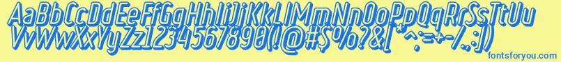 RulerVolumeBasic Font – Blue Fonts on Yellow Background