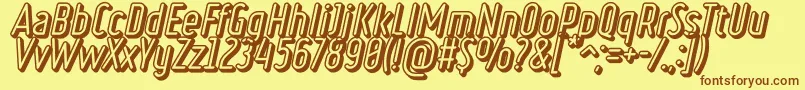 RulerVolumeBasic Font – Brown Fonts on Yellow Background