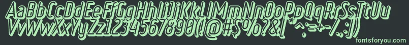 RulerVolumeBasic Font – Green Fonts on Black Background