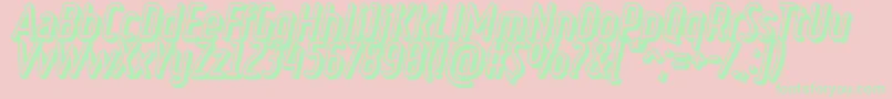 RulerVolumeBasic Font – Green Fonts on Pink Background