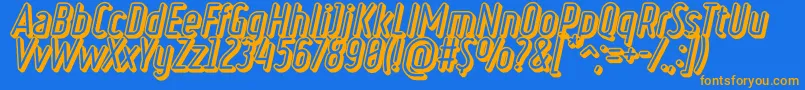 RulerVolumeBasic Font – Orange Fonts on Blue Background