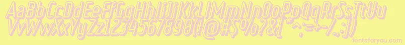 RulerVolumeBasic-Schriftart – Rosa Schriften auf gelbem Hintergrund