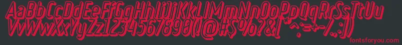 RulerVolumeBasic-Schriftart – Rote Schriften auf schwarzem Hintergrund