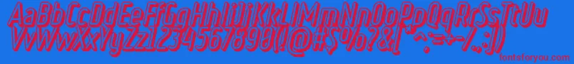 RulerVolumeBasic Font – Red Fonts on Blue Background