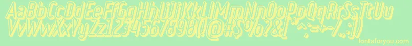 RulerVolumeBasic Font – Yellow Fonts on Green Background