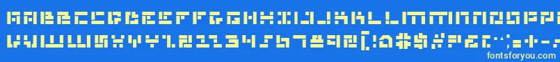 Mmanb Font – Yellow Fonts on Blue Background