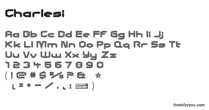 Schriftart Charlesi – Alphabet, Zahlen, spezielle Symbole