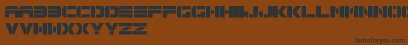 Spac3TechFreePromo-Schriftart – Schwarze Schriften auf braunem Hintergrund