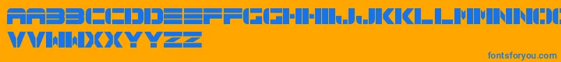 Spac3TechFreePromo Font – Blue Fonts on Orange Background