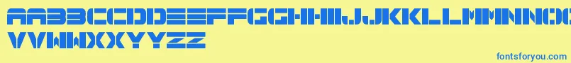 Spac3TechFreePromo Font – Blue Fonts on Yellow Background