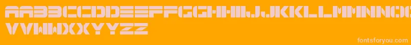 Шрифт Spac3TechFreePromo – розовые шрифты на оранжевом фоне