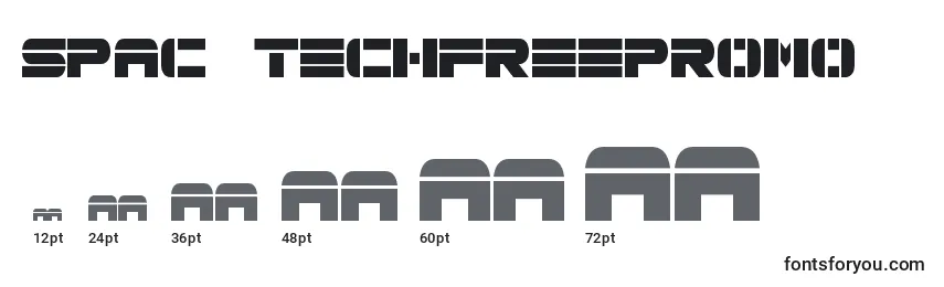 Spac3TechFreePromo Font Sizes