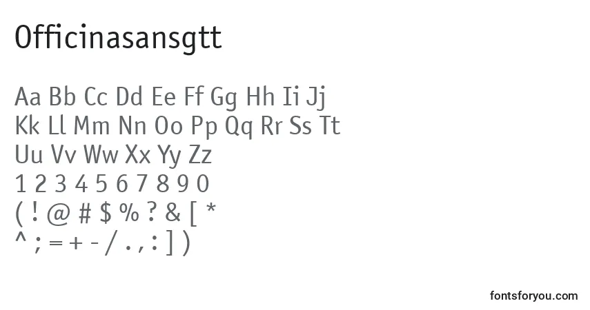 Шрифт Officinasansgtt – алфавит, цифры, специальные символы