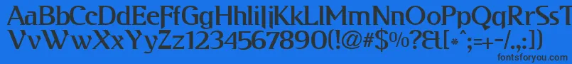 フォントKabosGyula – 黒い文字の青い背景