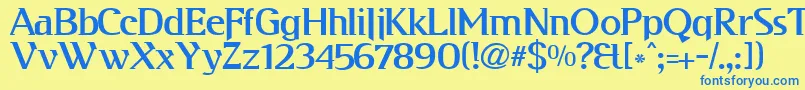 KabosGyula Font – Blue Fonts on Yellow Background