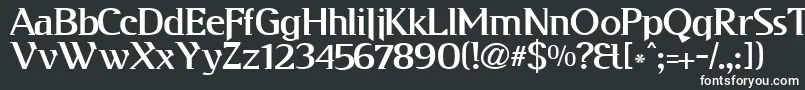 KabosGyula-fontti – valkoiset fontit mustalla taustalla