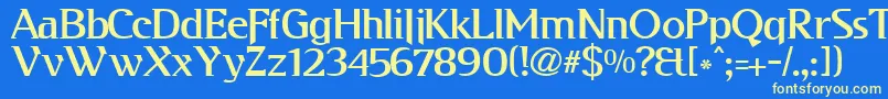 KabosGyula Font – Yellow Fonts on Blue Background