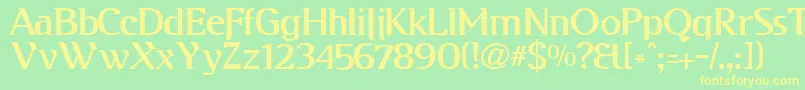 KabosGyula Font – Yellow Fonts on Green Background