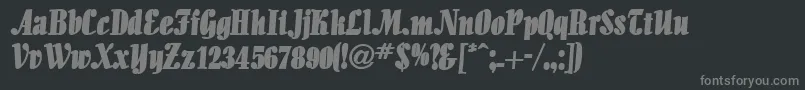AloeBold-fontti – harmaat kirjasimet mustalla taustalla