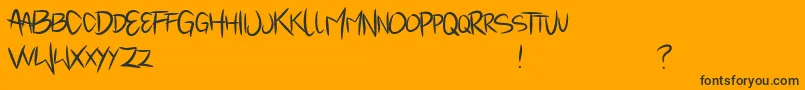 Mindantiks Font – Black Fonts on Orange Background