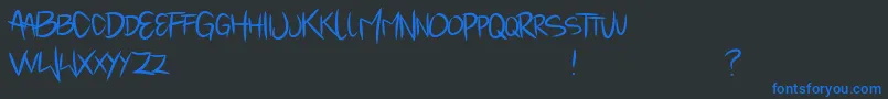 Mindantiks Font – Blue Fonts on Black Background