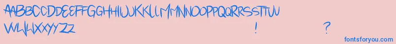 Mindantiks Font – Blue Fonts on Pink Background