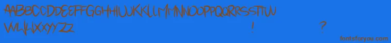 Mindantiks Font – Brown Fonts on Blue Background