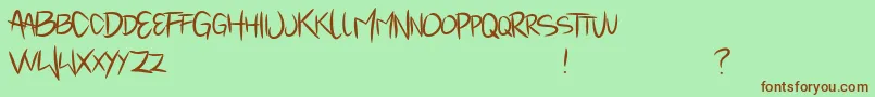 Mindantiks Font – Brown Fonts on Green Background