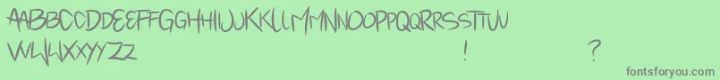 Mindantiks Font – Gray Fonts on Green Background