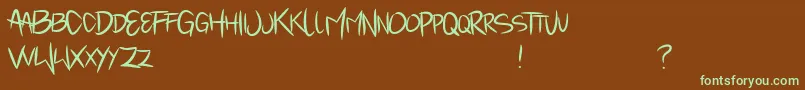 Mindantiks Font – Green Fonts on Brown Background