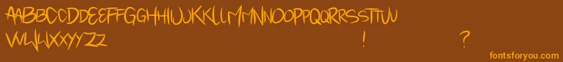 Mindantiks Font – Orange Fonts on Brown Background