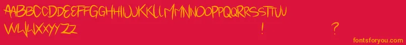 Mindantiks Font – Orange Fonts on Red Background