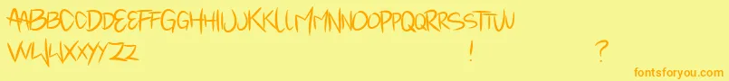 Mindantiks Font – Orange Fonts on Yellow Background