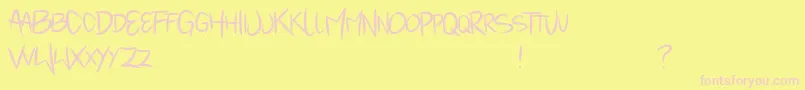 Mindantiks Font – Pink Fonts on Yellow Background