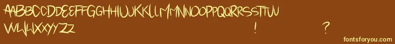 Mindantiks Font – Yellow Fonts on Brown Background