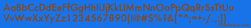 Więcej informacji o czcionce Futurafuturisc Czcionka Futurafuturisc – brązowe czcionki na niebieskim tle