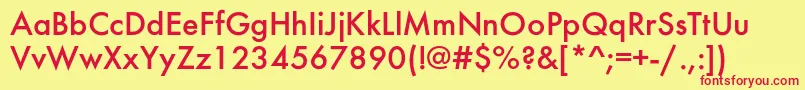 Futurafuturisc Font – Red Fonts on Yellow Background